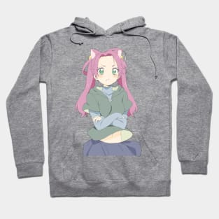 Pink Angry Catgirl Hoodie